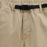 The Chamonix Chino in khaki — close-up of the waistband with a built-in belt