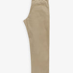 The Chamonix Chino in khaki — folded view showing the waistband and back pocket detail
