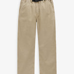 The Chamonix Chino in khaki — front view featuring an integrated black belt