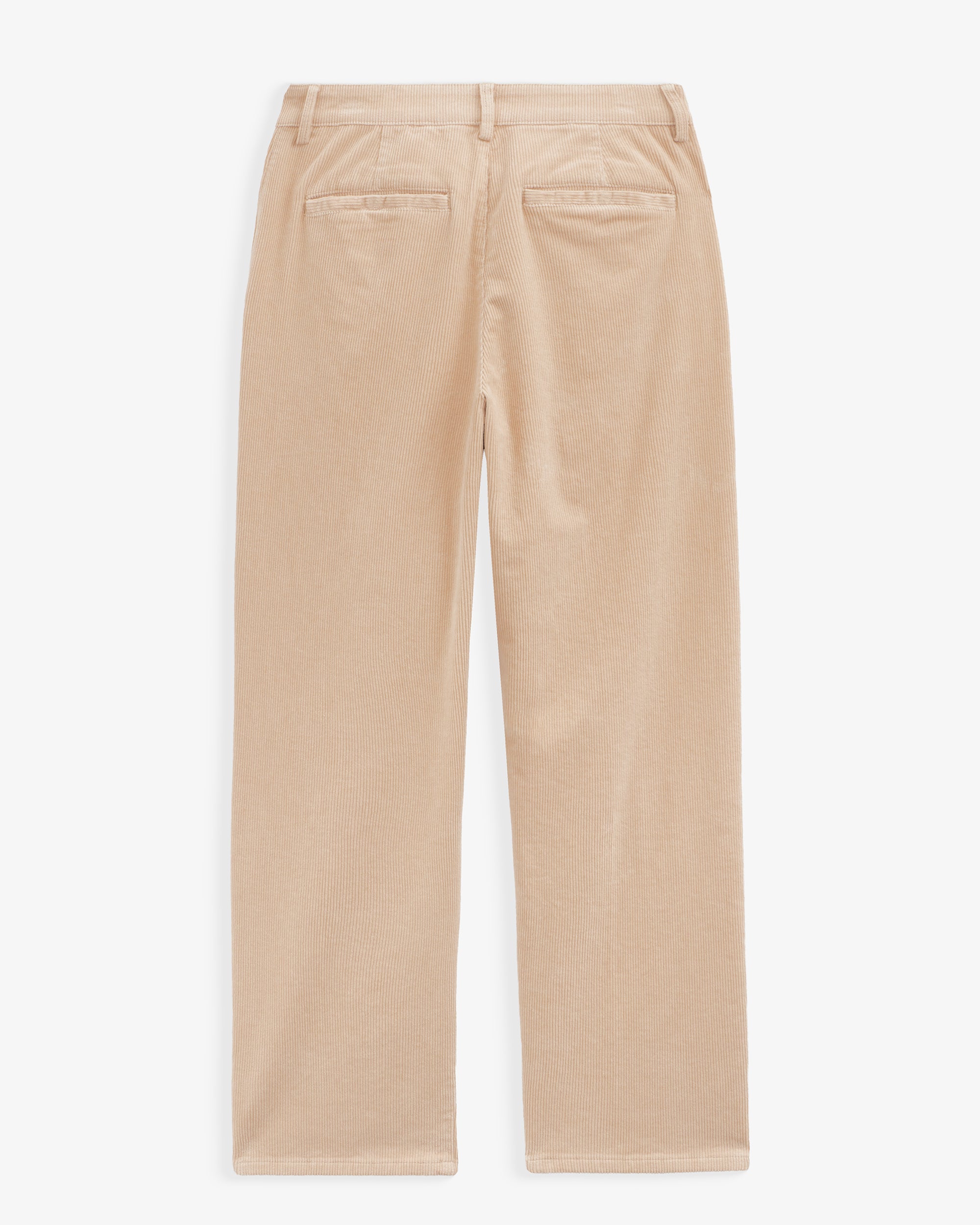 The Daily Cord Chino in Irish cream — back view showing buttoned rear pockets