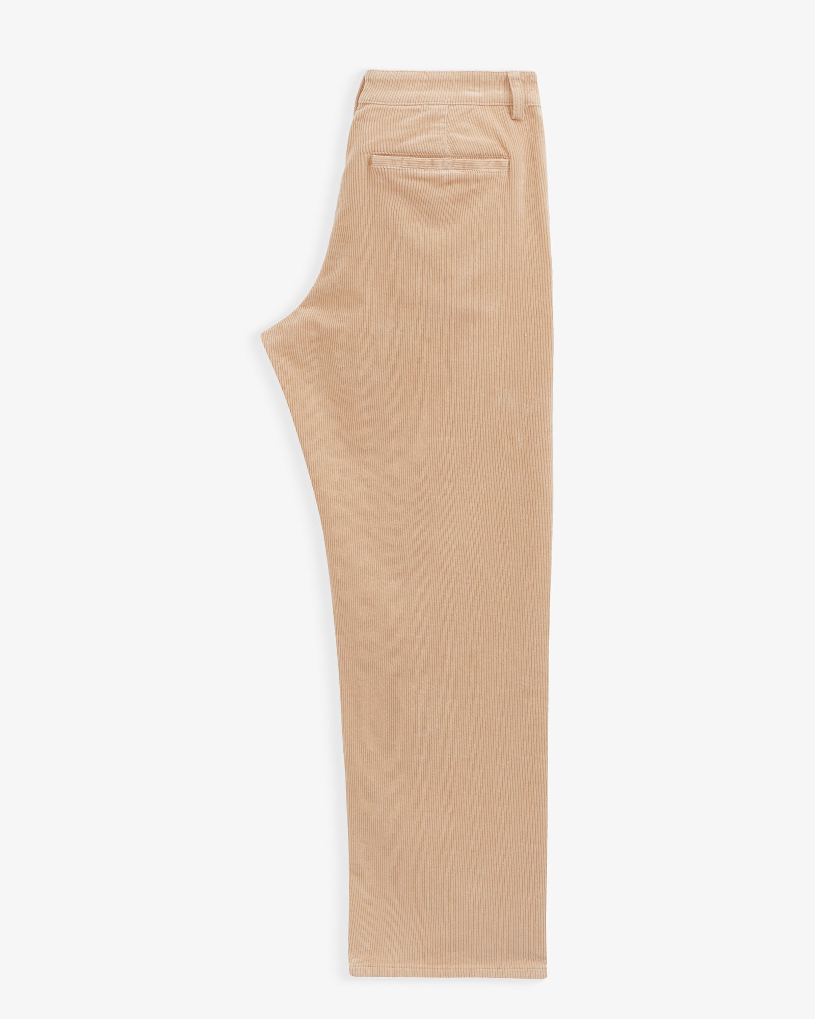 The Daily Cord Chino in Irish Cream — folded view showing back pocket
