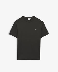 The Forever T-shirt in charcoal — front view with a small chest logo