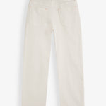 The Jeans Relaxed Straight Fit in ecru — back view with the black C'est normal rubber patch