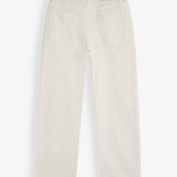 The Jeans Relaxed Straight Fit in ecru — back view with the black C'est normal rubber patch