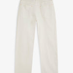 The Jeans Relaxed Straight Fit in ecru — back view with the black C'est normal rubber patch