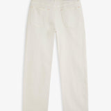 The Jeans Relaxed Straight Fit in ecru — back view with the black C'est normal rubber patch