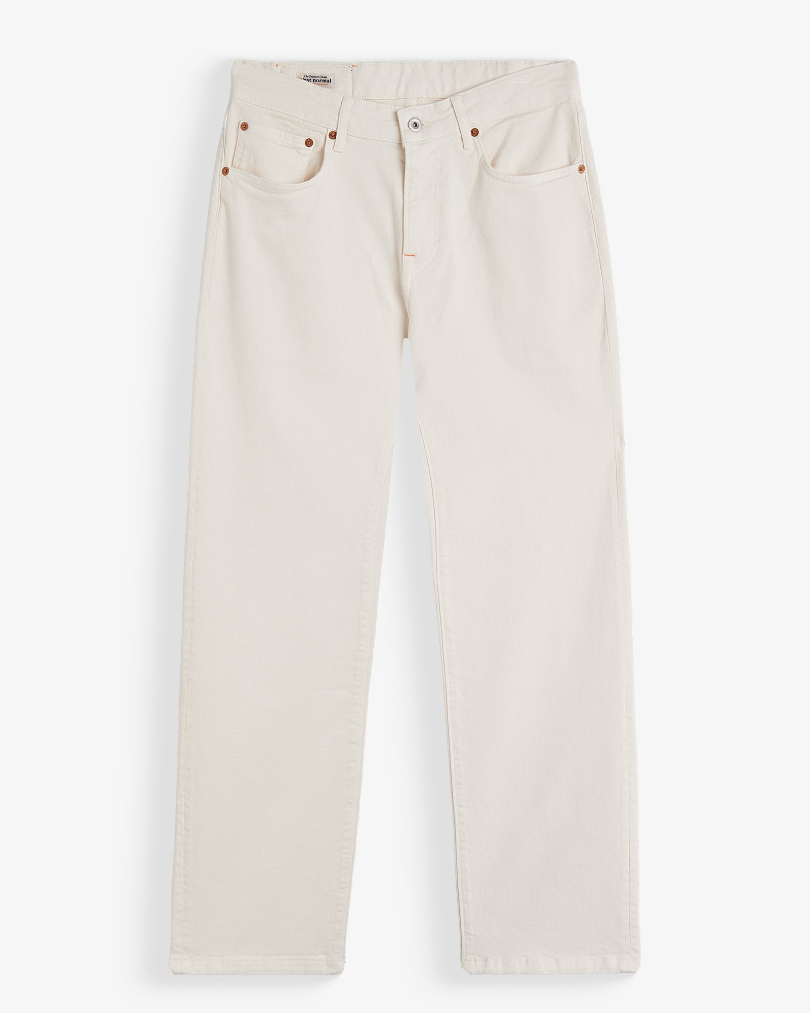 The Jeans Relaxed Straight Fit in ecru — front view against a white background