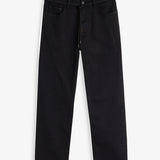 The Jeans Relaxed Straight Fit in Jet Black — front view showing the straight leg silhouette