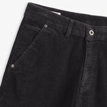 The Lille Cord Carpenter Pant in anthracite — close-up of the waistband and corduroy texture