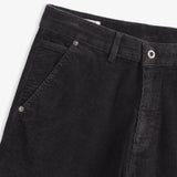 The Lille Cord Carpenter Pant in anthracite — close-up of the waistband and corduroy texture