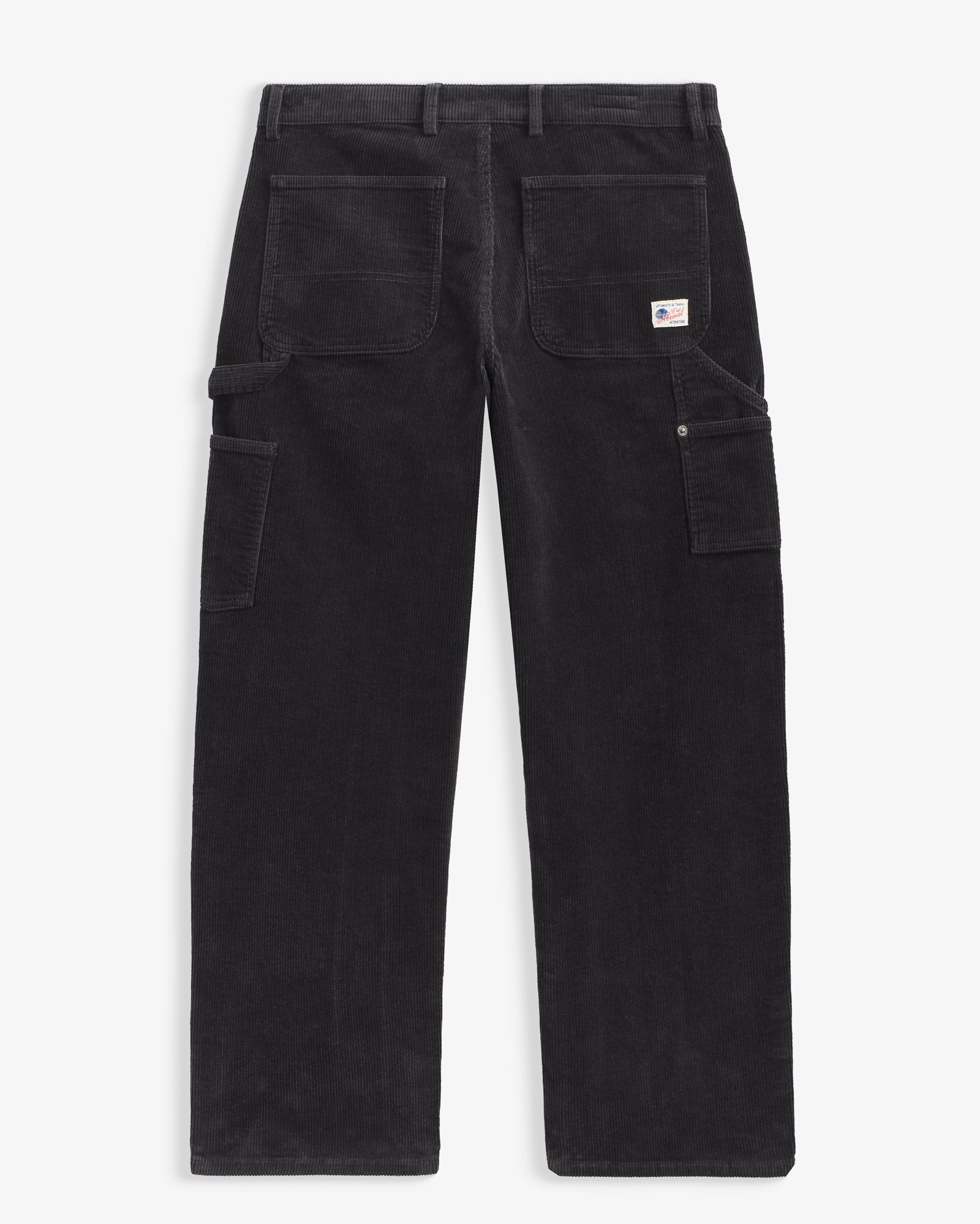 The Lille Cord Carpenter Pant in anthracite — back view with utility pockets