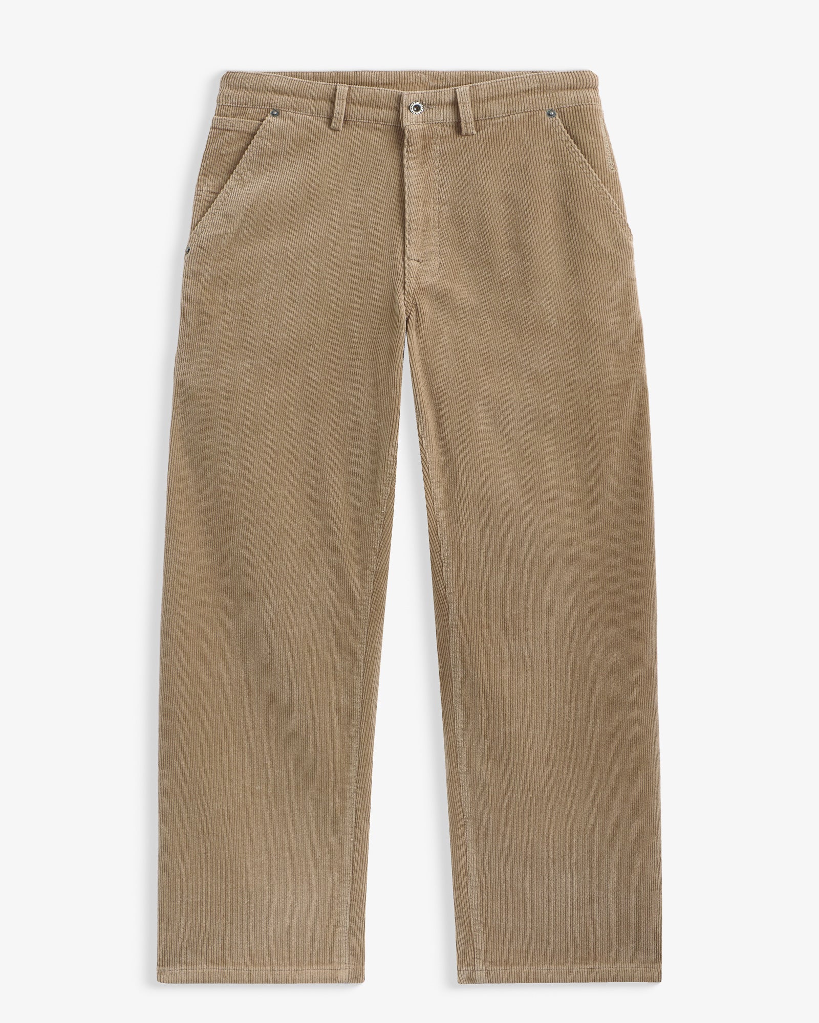 The Lille Cord Carpenter Pant in dark sand — front view showcasing the corduroy texture