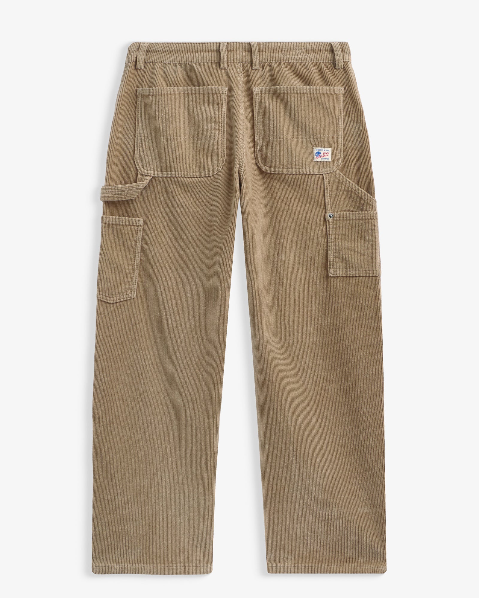 The Lille Cord Carpenter Pant in dark sand — back view showing utility pockets