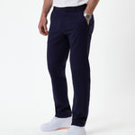 The Proper Pant Regular Fit in navy — side view showing the straight leg silhouette