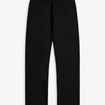 The Proper Pant Relaxed Straight Fit in black — laid flat without drawcords.