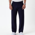 The Proper Pant Relaxed Straight Fit in navy — front view showing the straight leg silhouette