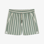 The Shorts in Lombok Stripe — front view with green and white vertical stripes