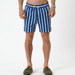 The Shorts in nautical stripe — featuring vertical blue and white stripes