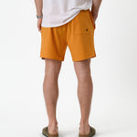 The Shorts in orange peel — back view showing the single rear pocket
