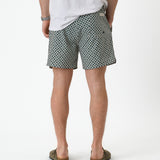 The Shorts in tile — back view showing the geometric pattern