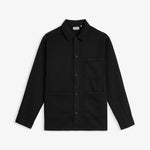 The Workwear Overshirt in black — front view with chest and hip patch pockets
