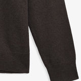 The Toulouse Hoodie in brown melange — close-up of the ribbed cuff and knit texture