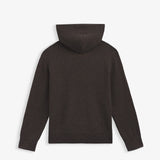 The Toulouse Hoodie in brown melange — back view showing the hood and C'est normal branding