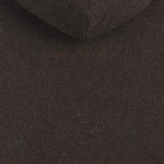 The Toulouse Hoodie in brown melange — close-up of the embroidered C'est normal logo on the back