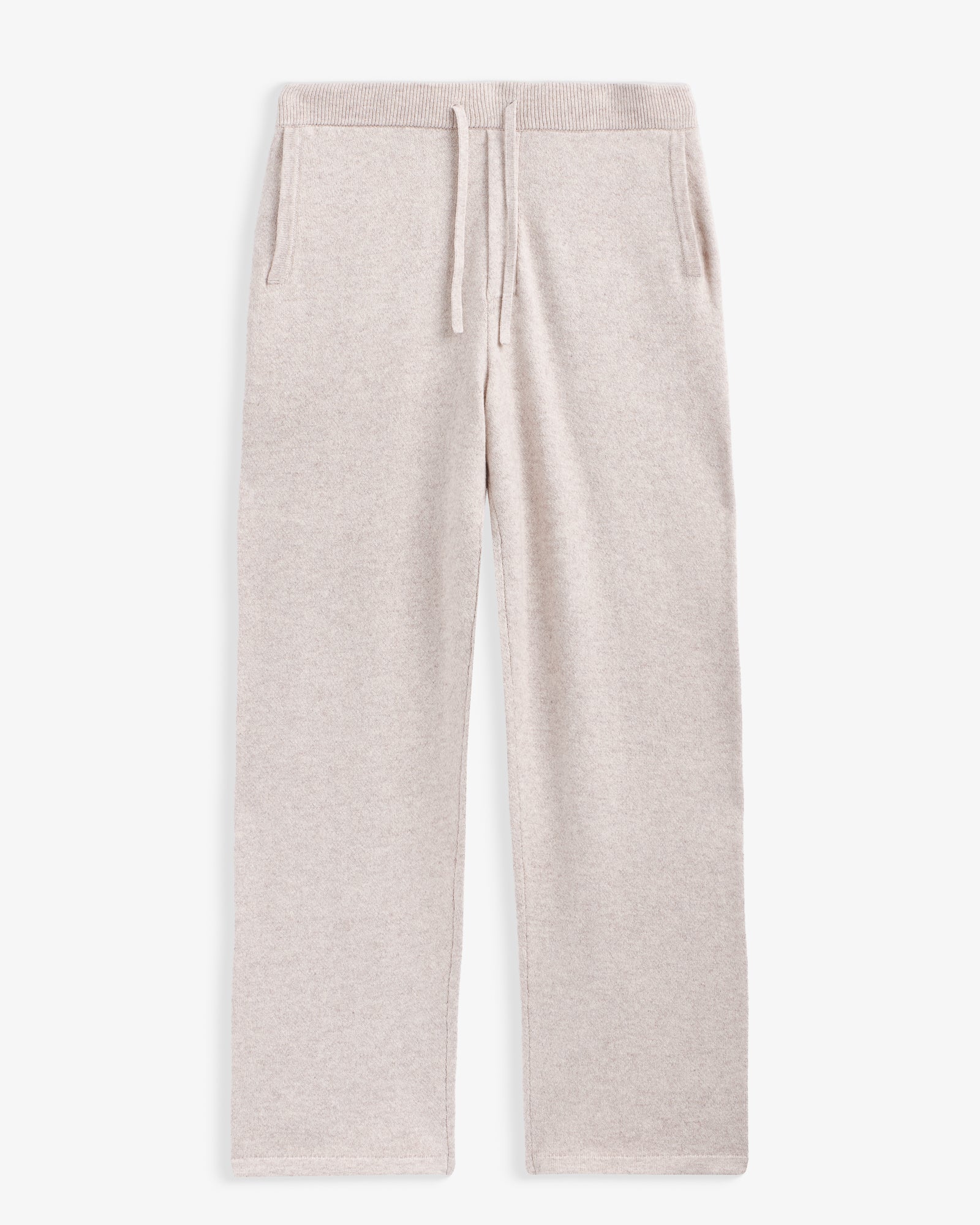 The Toulouse Pant in beige — front view showing the elasticated drawstring waist