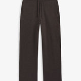 The Toulouse Pant in brown melange — front view with a drawstring waistband