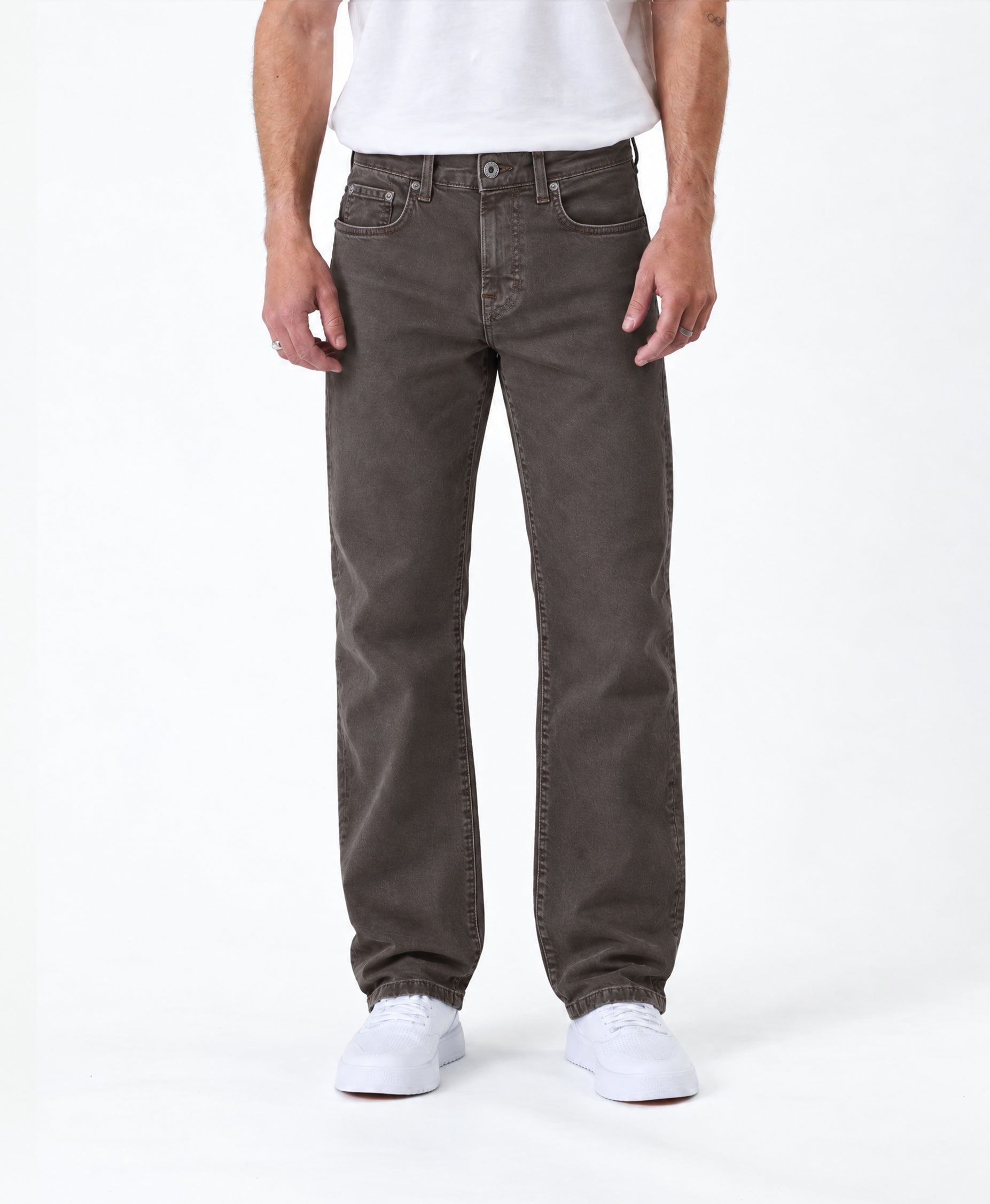 Motion 5 Pocket Classic Straight Pant in dark mole — front view