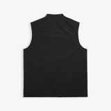 The Utility Vest in black — back view showing the clean tailored cut